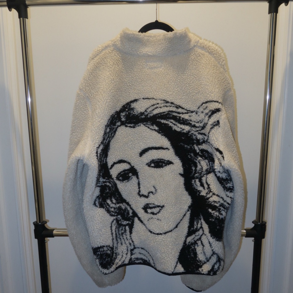 Stussy Venus Cream and Black Graphic Jacket